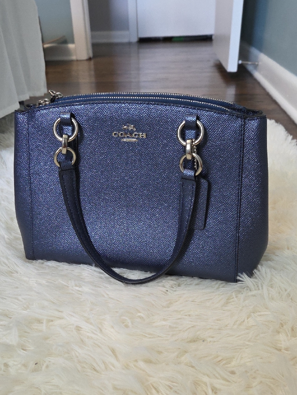 Coach Mini Christie Metallic Blue
